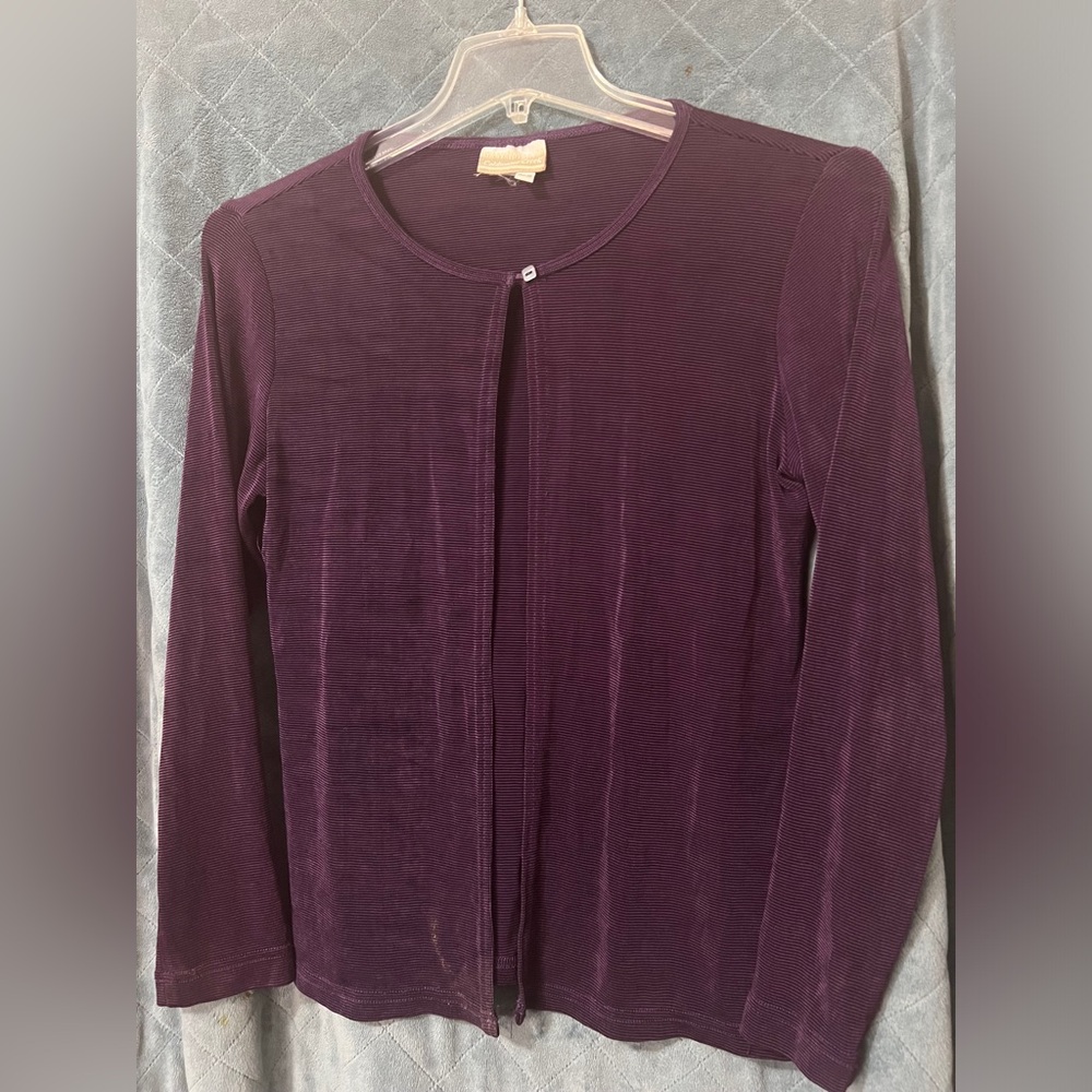 Women's Coldwater Creek Open Front One Button Stretchy Sweater Size Petite Small